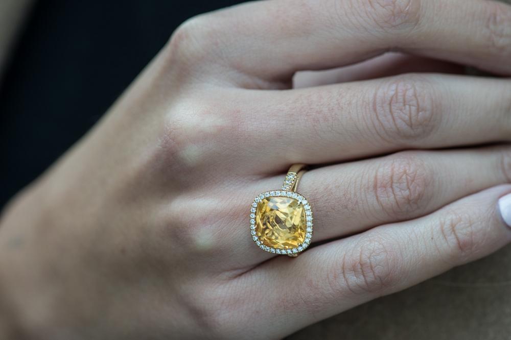 Dark Citrine Cocktail Ring